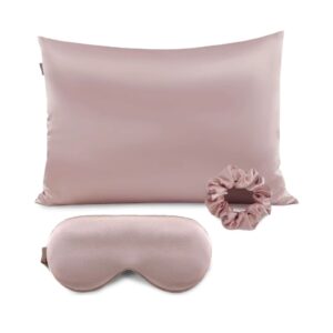 Silk Pillow Cases- Soft Rose -  gift pack 3 set